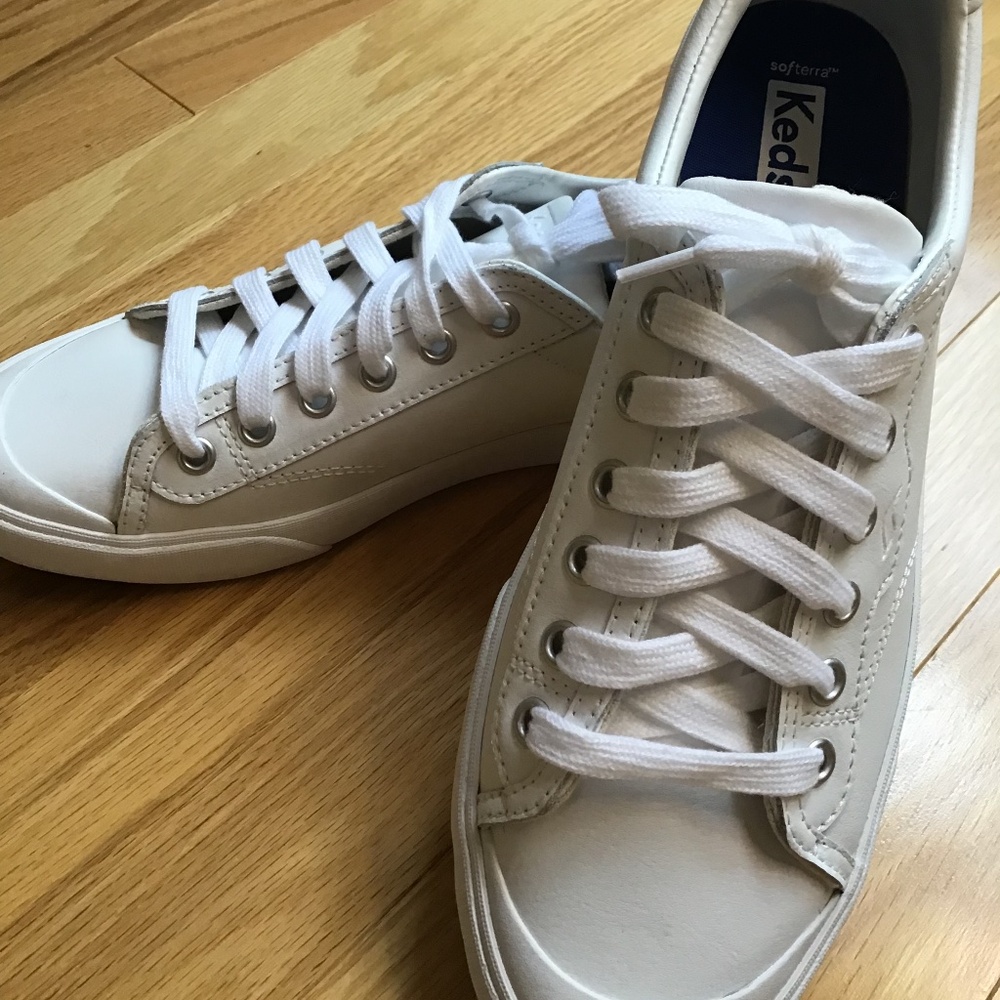 Keds Triple Kick Leather Lace Up White Leather Size 9.5